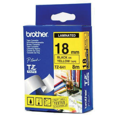 RUBAN BROTHER TZ NOIR/JAUNE 18MMX8M