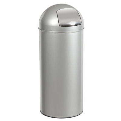 POUBELLE AVEC TRAPPE PUSH 45L GRIS