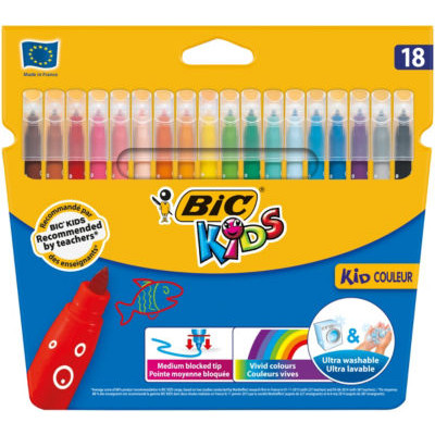 POCHETTE 18 FEUTRES COLORIAGE BIC KIDS