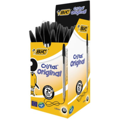 STYLO BILLE BIC CRISTAL 1 MM NOIR