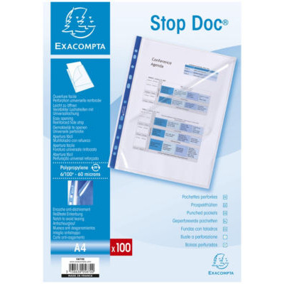BTE 100 POCH. PERFO PP 6/100° STOP DOC