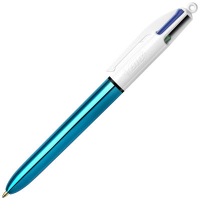STYLO BILLE 4 COULEURS SHINE BLEU