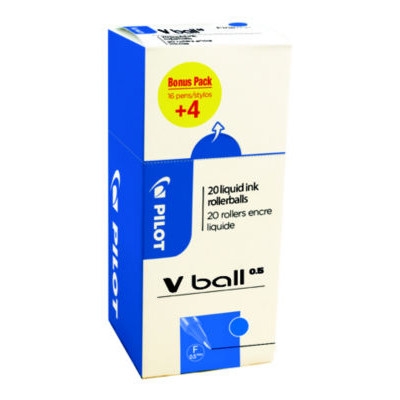 LOT 16+4 STYLOS ROLLERS VBALL 0.5 BLEU