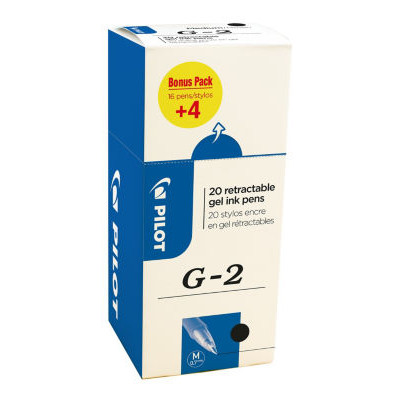 LOT 16+4 STYLOS GEL PILOT G2 07 NOIR