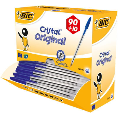 LOT 90+10 STYLOS BIC CRISTAL BLEU