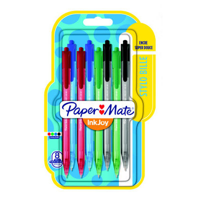 LOT 8 STYLOS BILLE INKJOY 100RT ASSORTIS