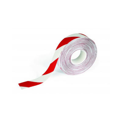 RUBAN ADHESIF PERM ROUGE/BLANC DURABLE