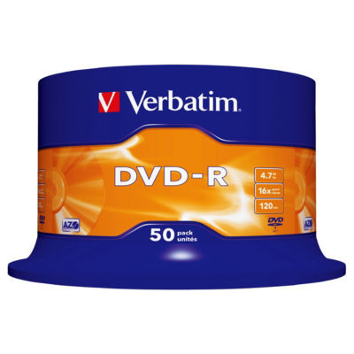VERBATIM DVD-R 16X 4.7GB SPINDLE 50