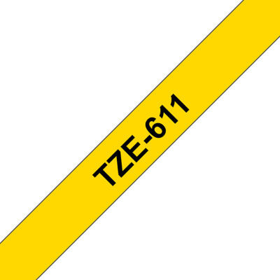 RUBAN 8MX6MM JAUNE/TEXTE NOIR BROTHER