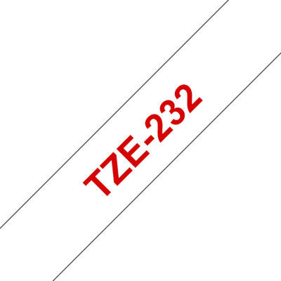 RUBAN 8MX12MM BLANC/TXT ROUGE BROTHER
