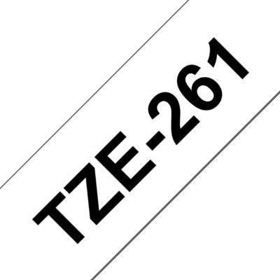RUBAN 8MX36MM BLANC/TEXTE NOIR BROTHER