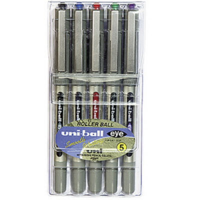 LOT 5 STYLOS ROLLERS UNI EYE 0.7 ASSORT