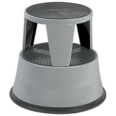 MARCHEPIED TABOURET METAL GRIS FONCE