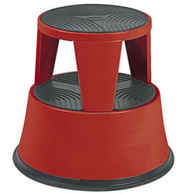 MARCHEPIED TABOURET METAL ROUGE