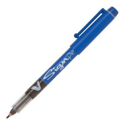 STYLO FEUTRE PILOT V SIGN PEN BLEU