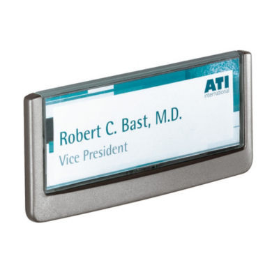 PLAQUE PORTE CLICK SIGN 149X52,5 GRIS