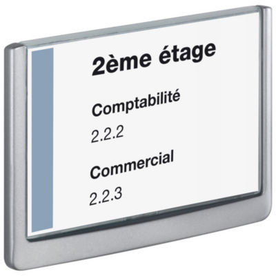 PLAQUE PORTE CLICK SIGN A5 GRIS