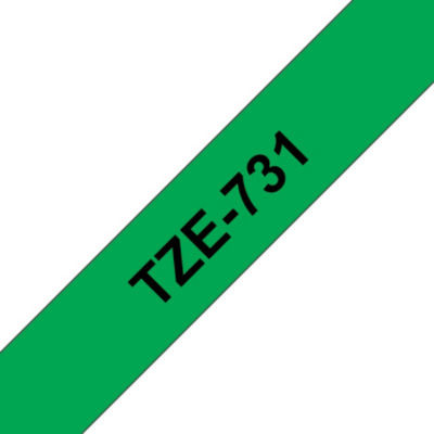 RUBAN 8MX12MM VERT/TEXTE NOIR BROTHER