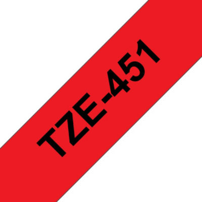 RUBAN 8MX24MM ROUGE/TXT NOIR BROTHER