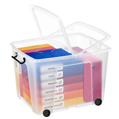 BAC RANGEMENT CRISTAL AVEC ROUES 75 L