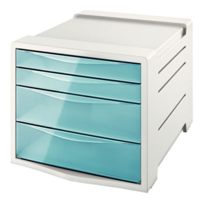 BLOC 4 TIROIRS ESSELTE COLOUR'ICE BLEU