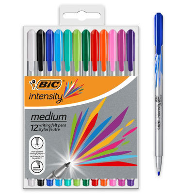 LOT 12 STYLOS FEUTRES BIC INTENSITY MED
