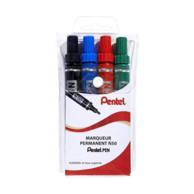 LOT 4 MARQUEURS PERM PENTEL N50 ASS