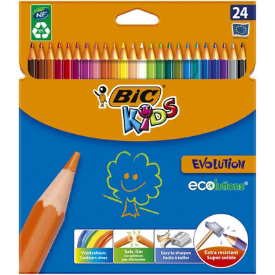 POCHETTE 24 CRAYONS COLORIAGE BIC KIDS