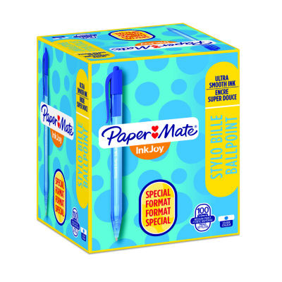 LOT 80+20 STYLOS BILLE INKJOY 100RT BLEU