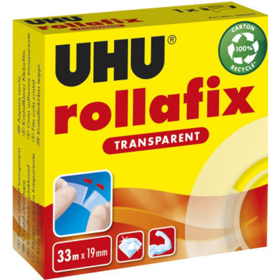 RUBAN ROLLAFIX TRANSPARENT 19MM X 33M