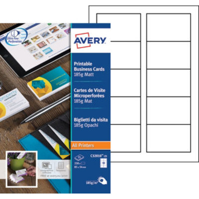 POCH 250 CARTES VISITE 85X54MM 185G MAT