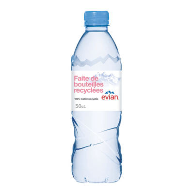 LOT 24 BOUTEILLES EVIAN 50CL 100% RPET
