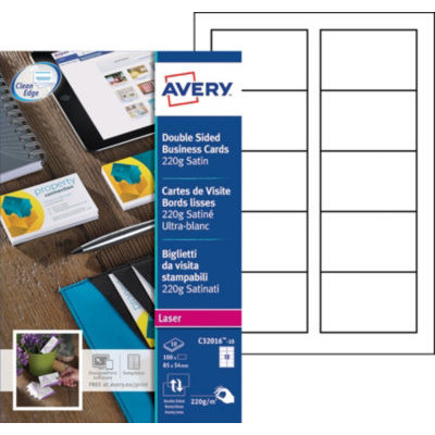 POCH 100 CARTES LASER 85X54 220G