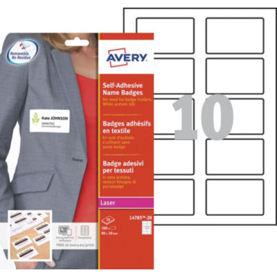 BTE 200 BADGES ADH SOIE LASER 80X50 BLC