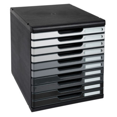 MODULO A4 10 TIROIRS NOIR/NUANCES GRIS