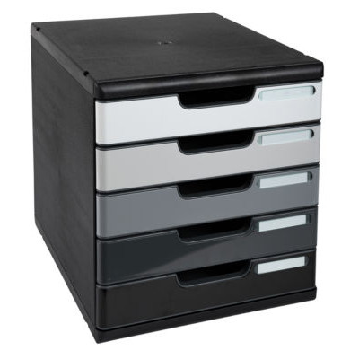 MODULO A4 5 TIROIRS NOIR/NUANCES GRIS
