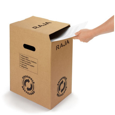 LOT 10 POUBELLES A PAPIER CARTON 20L