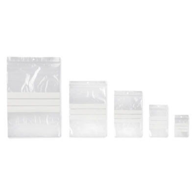 LOT 1000 SACHET ZIP BANDE BLC 50M 10X15