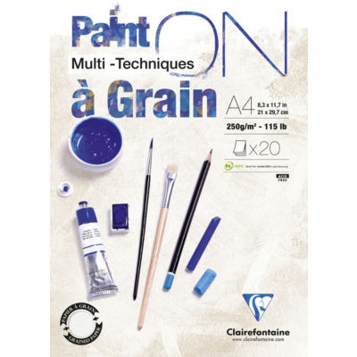 BLOC PAINT'ON À GRAIN COLLÉ A4 20F 250G