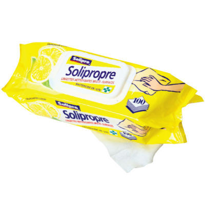 PQ 100 LINGETTES DESINFECTANTES SOLIPRO