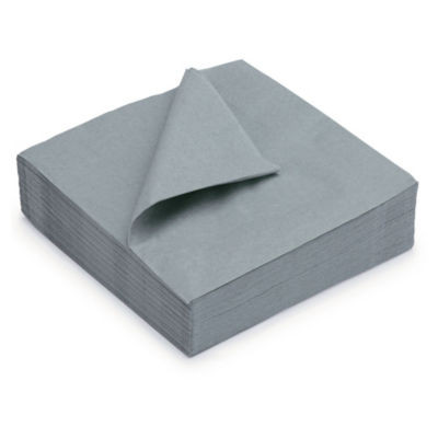 LOT 50 SERV OUATE 2 PLIS 33X33CM GRIS