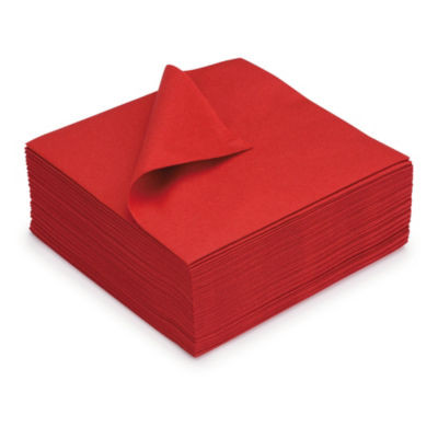 LOT 50 SERVIETTES AIRLAID 40X40CM ROUGE