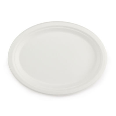 LOT 50 ASSIETTES OVALES BAGASSE 20X26