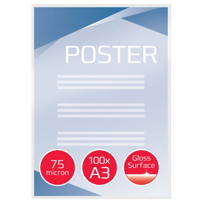 GBC 100 POCH PLASTIF STANDARD A3 75MIC