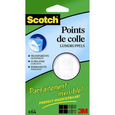 LOT DE 64 POINTS COLLE TRANSPARENTS