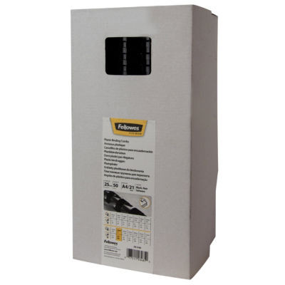 FELLOWES 50 ANNEAUX DE RELIURE NOIR 25MM