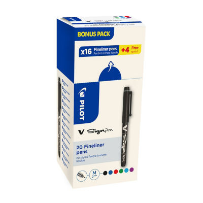 LOT 16+4 STYLOS FEUTRES V SIGN PEN ASS