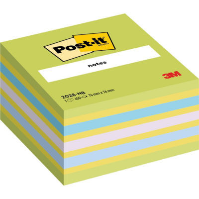 CUBE POST-IT 76X76MM NEON BLEU