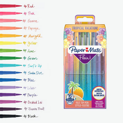 POCH 16 FEUTRES FLAIR ASSORTIS TROPICAL