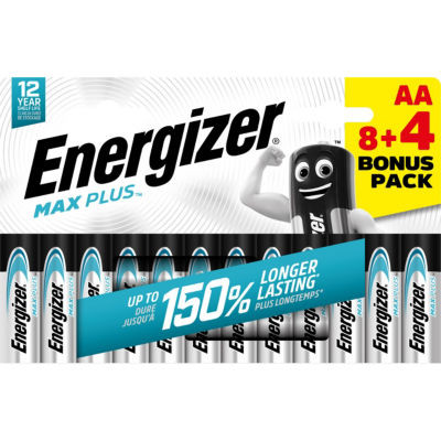 ENERGIZER MAX PLUS AA LR06 BLISTER 8+4